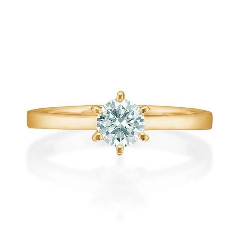 Simple solitairering m. diamant