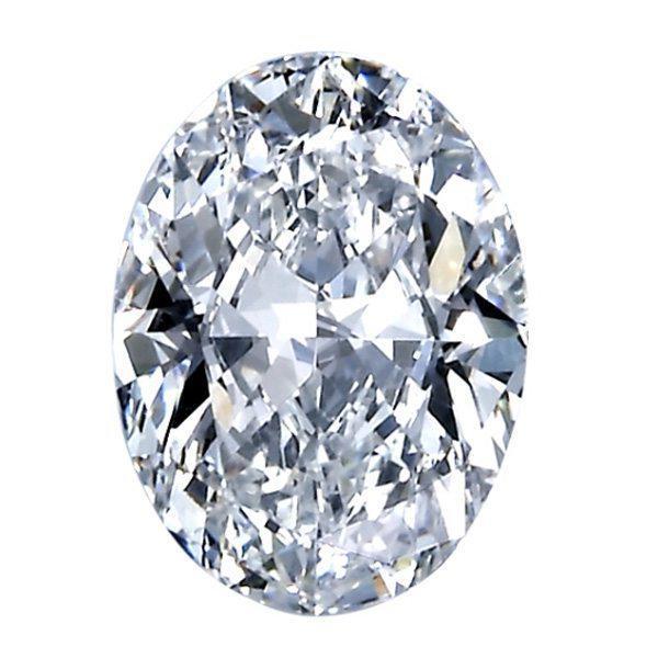 Hvid, Oval cut diamant  - vælg kvalitet og størrelse