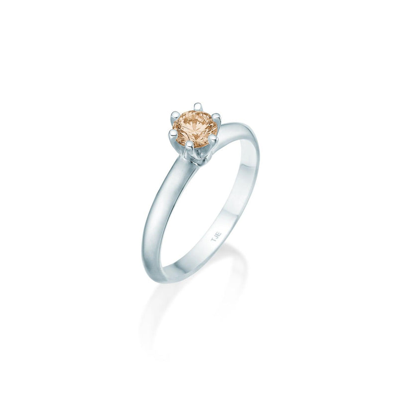 Grace solitairering m. champagnefarvet diamant