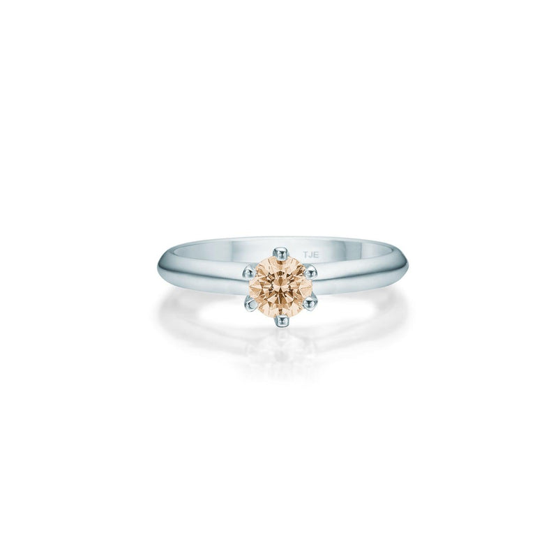 Grace solitairering m. champagnefarvet diamant