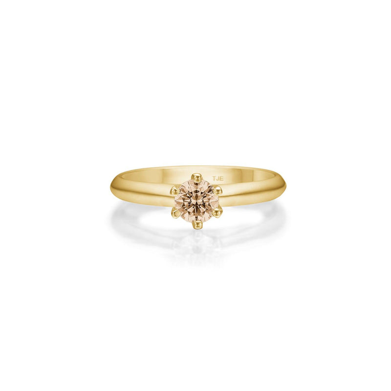 Grace solitairering m. champagnefarvet diamant