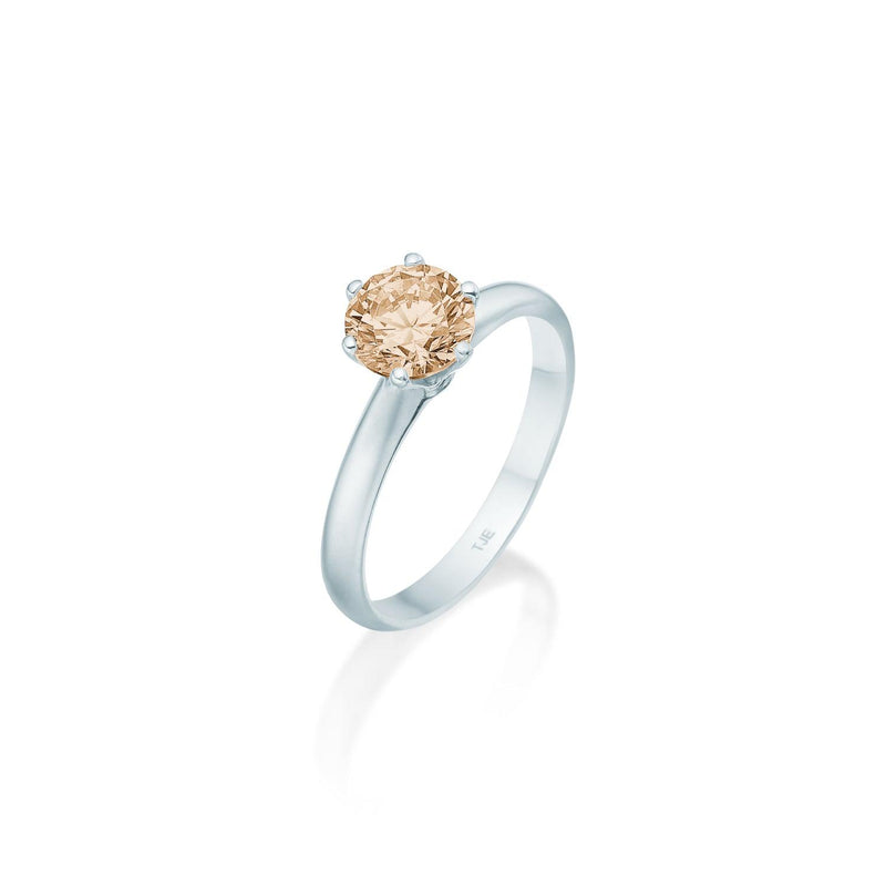 Grace solitairering m. champagnefarvet diamant