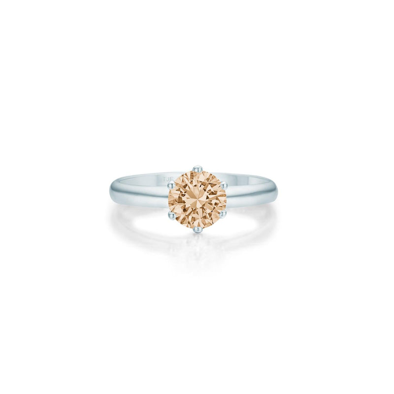 Grace solitairering m. champagnefarvet diamant