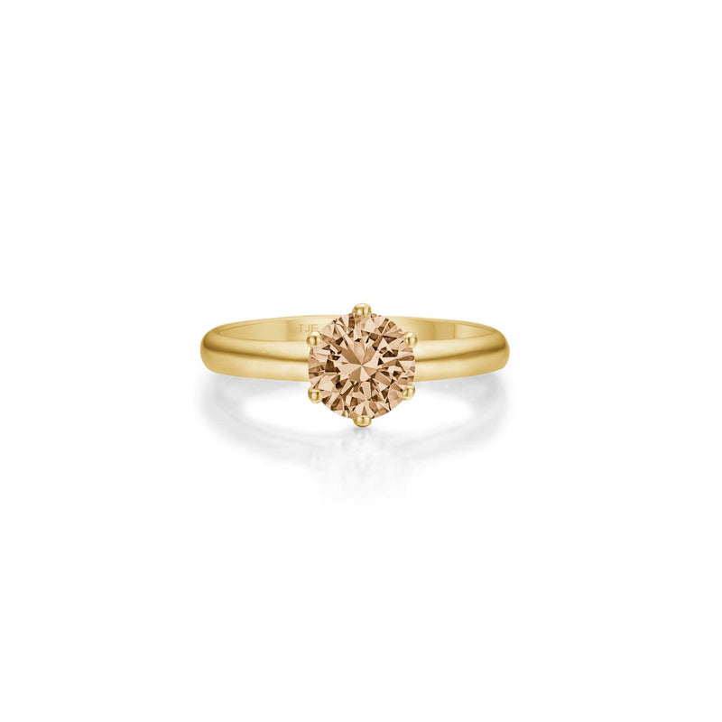 Grace solitairering m. champagnefarvet diamant