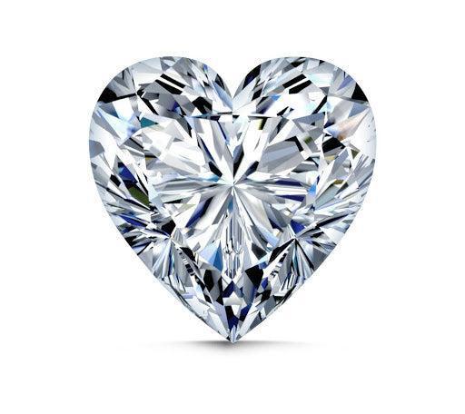 Hvid, Heart shaped diamant  - vælg kvalitet og størrelse