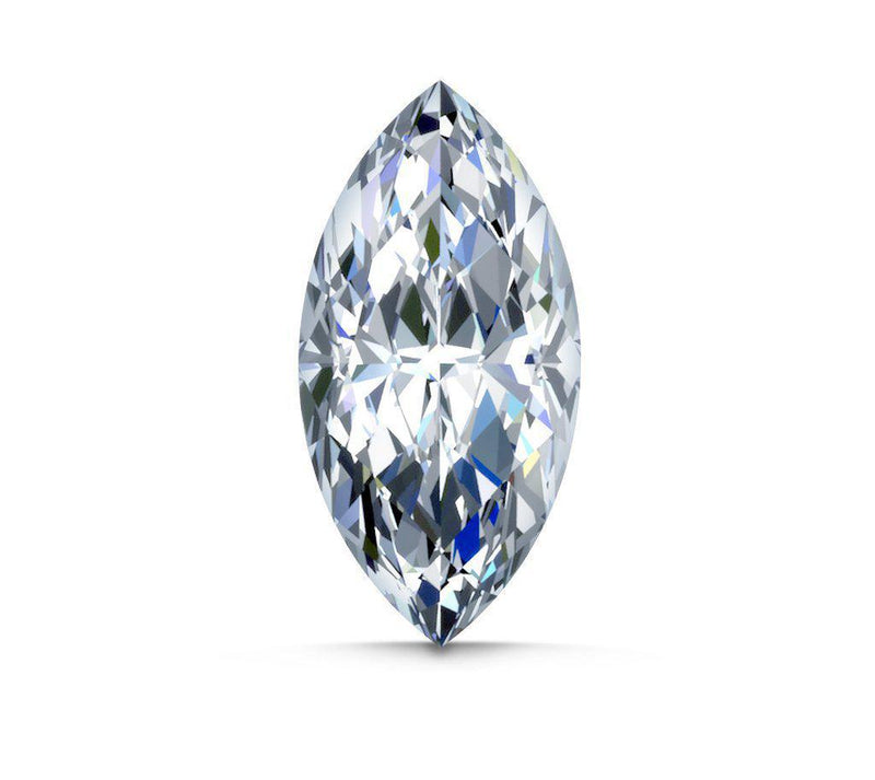 Hvid, Marquise cut diamant  - vælg kvalitet og størrelse