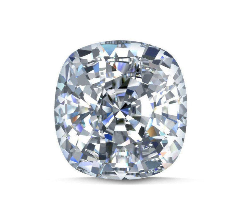 Hvid, Cushion cut diamant  - vælg kvalitet og størrelse